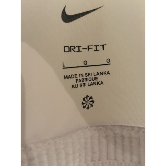 Nike Sports Bra Womens Large White Large Swoosh Athletic Gym Running Padded - Picture 2 of 4